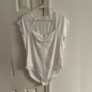 Old Navy White Ribbed Bodysuit